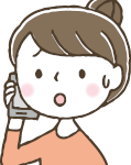 電話を受ける女性のイラスト