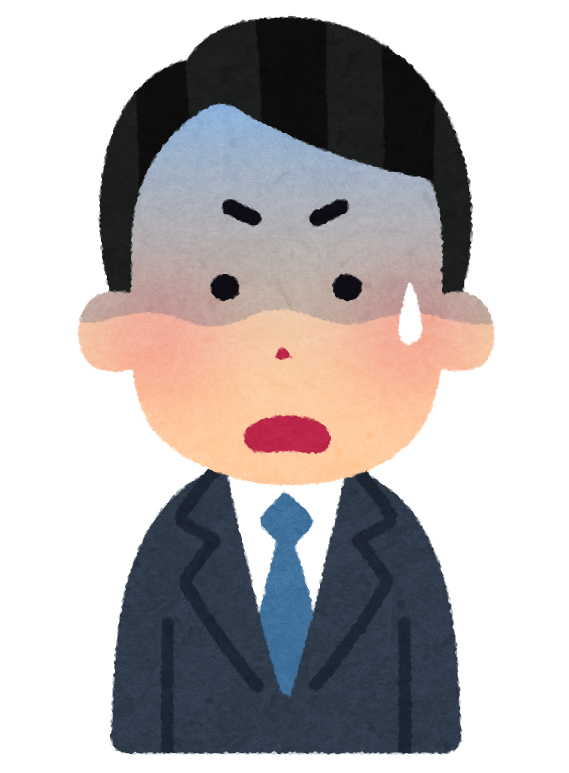 青ざめた男性のイラスト