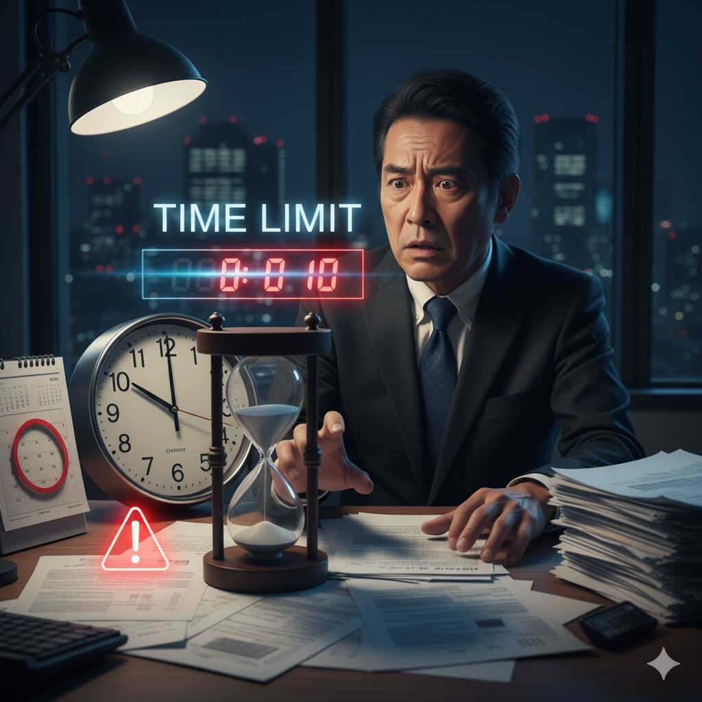 タイムリミットに焦る男性