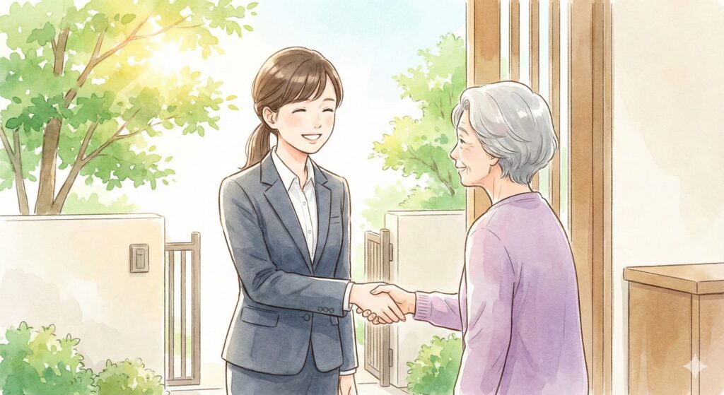 出張訪問のイラスト